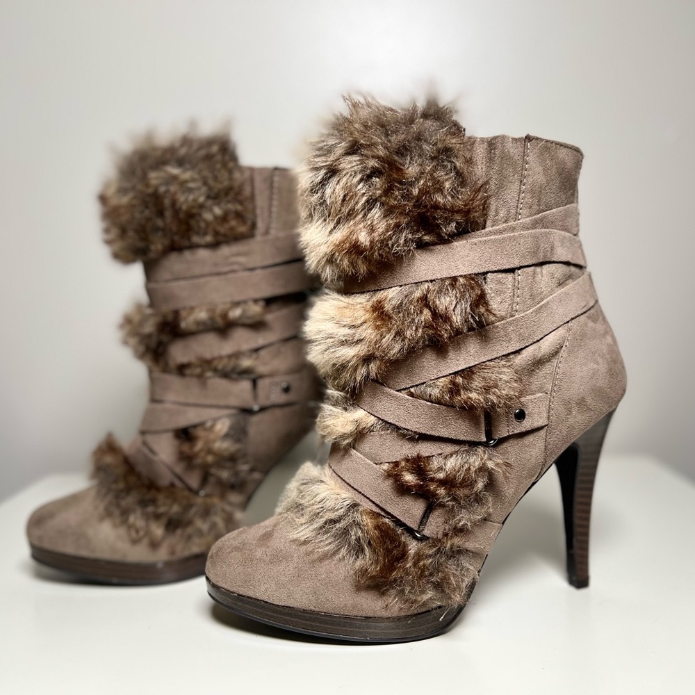 Faux fur stilettos